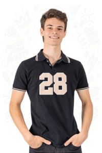 Camiseta polo personalizada para promoción estudiantil en Bogotá – Maddie Prom Jackets Rebels