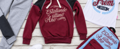 Combo Prom personalizado con buzo, camiseta, pantalón y maleta en Bogotá